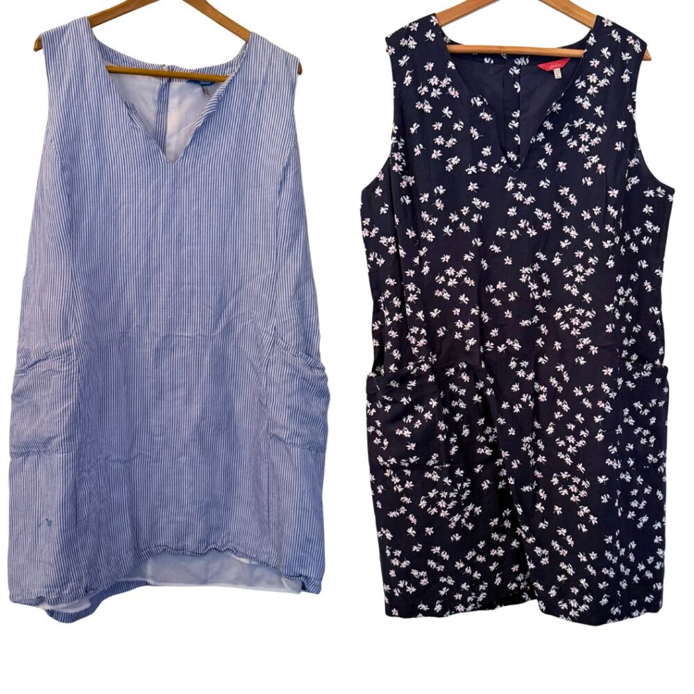 Joules Elayna Linen Striped Dress Lot (2)
